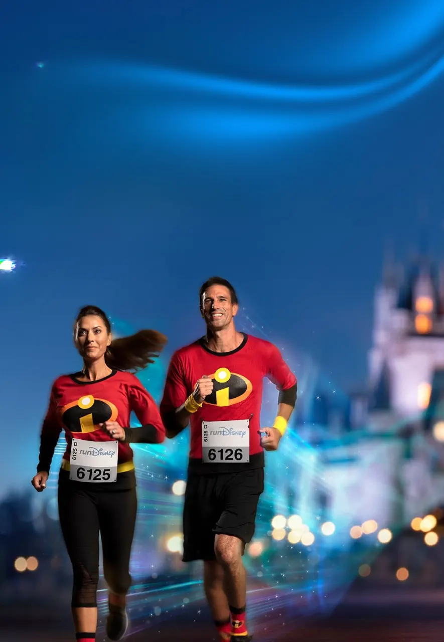 Corredores durante a prova Disney